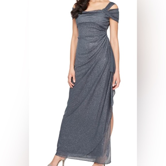 Alex Evenings Petite women’s sparkly navy dress 4P - Picture 1 of 7